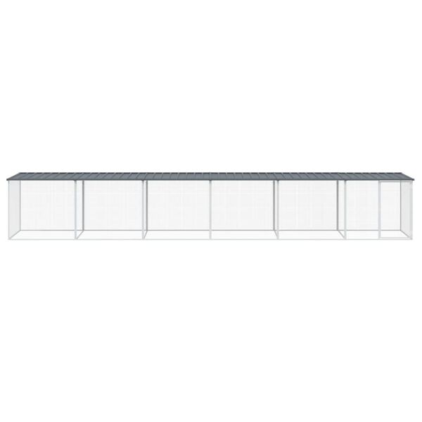 vidaXL Poulailler avec toit anthracite 603x98x90 cm acier galvanis&eacute;
