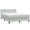 vidaXL Sommier &agrave; lattes de lit et matelas gris clair 140x220cm velours