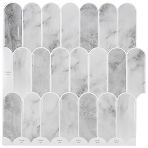 vidaXL Carreau en Plume 10 pc Marbre gris 30 x 30 cm