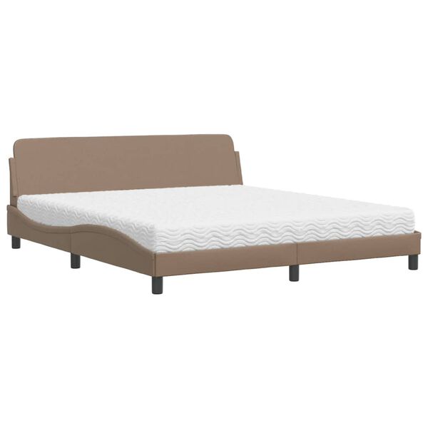 vidaXL Lit avec matelas Dover cappuccino 180x200 cm similicuir