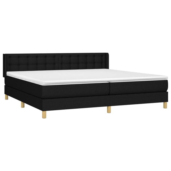 vidaXL Sommier &agrave; lattes de lit avec matelas Noir 180x200 cm Tissu