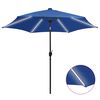 vidaXL Parasol de jardin et lumi&egrave;res LED m&acirc;t en aluminium bleu azur&eacute;