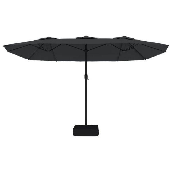 vidaXL Parasol de jardin &agrave; double t&ecirc;te noir 449x265 cm