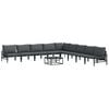 vidaXL Ensemble de canap&eacute; de jardin 10 pc Noir Acier