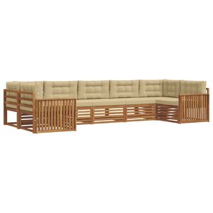vidaXL Ensemble de canap&eacute;s d'ext&eacute;rieur 7 pc Naturel et Beige