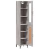 vidaXL Buffet haut Sonoma gris 34,5x34x180 cm Bois d'ing&eacute;nierie