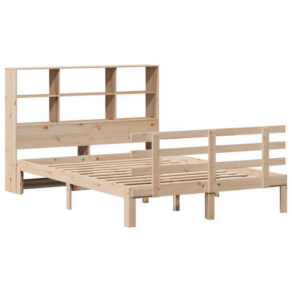 vidaXL Lit bibliothèque sans matelas 150x200 cm bois massif de pin