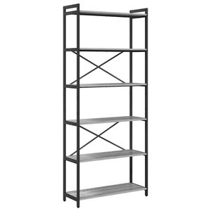 vidaXL &Eacute;tag&egrave;re 80 x 30 x 189,5 cm Bois d'ing&eacute;nierie Sonoma gris