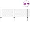 vidaXL Cl&ocirc;ture avec poteau Gris 0,4 x 25 m Acier et PVC