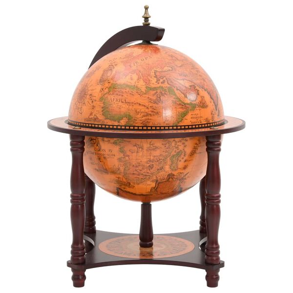 vidaXL Support &agrave; vin bar forme globe Marron Bois d'eucalyptus massif
