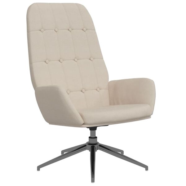 vidaXL Chaise de relaxation avec repose-pied Cr&egrave;me Tissu microfibre