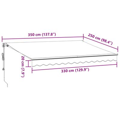 vidaXL Auvent rétractable automatique avec LED marron 350x250 cm