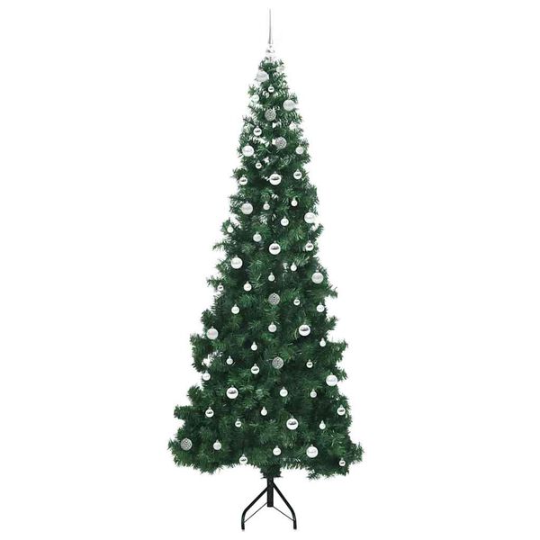 vidaXL Arbre de Noël artificiel d'angle Vert 240 cm PVC et métal