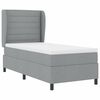 vidaXL Lit &agrave; ressorts avec matelas Gris clair 80 x 200 cm tissu