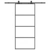 vidaXL Porte coulissante kit de quincaillerie noir 90x205 cm verre ESG