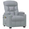 vidaXL Fauteuil de massage inclinable Gris clair Tissu