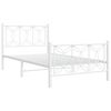vidaXL Cadre de lit m&eacute;tal sans matelas et pied de lit blanc 107x203 cm