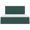 vidaXL Lit de Rangement avec matelas Vert fonc&eacute; 200 x 200 cm Velours