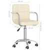 vidaXL Chaise pivotante de salle à manger Crème Tissu