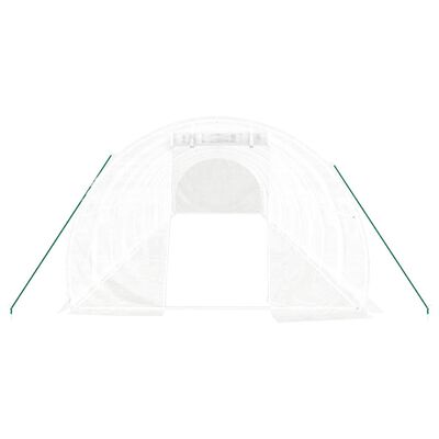 vidaXL Serre avec cadre en acier blanc 36 m² 12x3x2 m