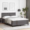vidaXL Lit &agrave; ressorts avec matelas Gris 140 x 190 cm Simili cuir