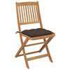 vidaXL Chaises pliables de jardin lot de 8 avec coussins Bois d'acacia