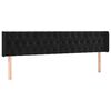 vidaXL T&ecirc;te de lit avec oreilles Noir 183x16x78/88 cm Velours