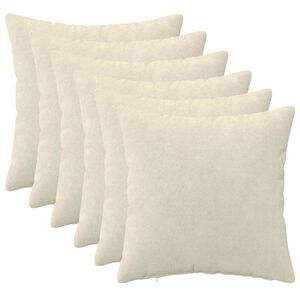vidaXL Coussin avec oreiller HEERLEN 6 pc Cr&egrave;me Fleece en microfibre