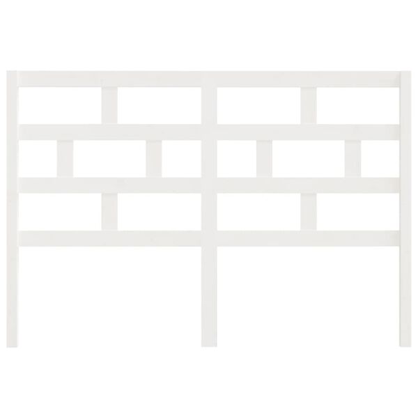 vidaXL T&ecirc;te de lit Blanc 141x4x100 cm Bois massif de pin
