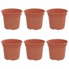 vidaXL Pot &agrave; fleurs rond 6 pc Rouge brique &Oslash; 12,5 x 10 cm Plastique