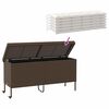 vidaXL Bo&icirc;te rangement jardin roues marron 160x55x75 cm r&eacute;sine tress&eacute;e