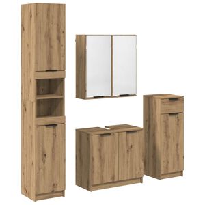 vidaXL Ensemble de mobilier de salle de bain 4 pc Ch&ecirc;ne artisanal