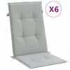 vidaXL Coussins de chaise &agrave; dossier haut lot de 6 gris clair m&eacute;lang&eacute;