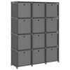 vidaXL &Eacute;tag&egrave;re &agrave; 12 cubes avec bo&icirc;tes Gris 103x30x141 cm Tissu