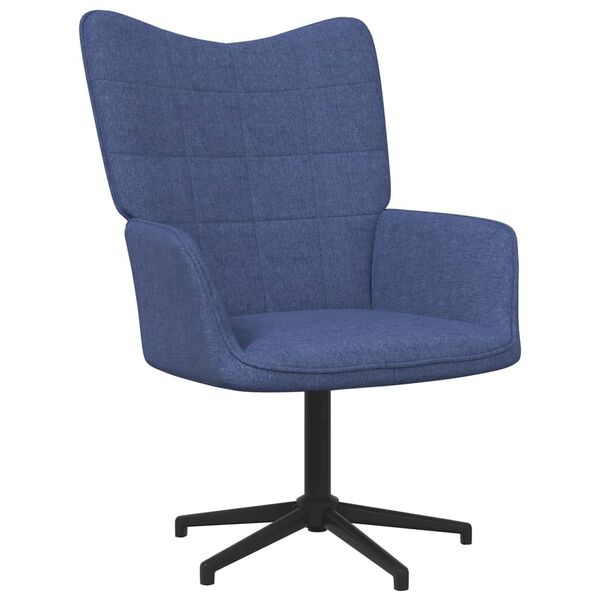 vidaXL Chaise de relaxation avec tabouret Bleu Tissu