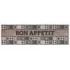 vidaXL Tapis de Cuisine Gris bon app&eacute;tit 300 x 60 cm 100% Polyamide