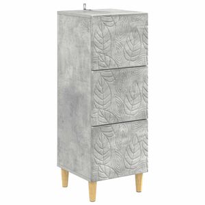 vidaXL Armoire &agrave; tiroirs Gris b&eacute;ton 33 x 34,5 x 90 cm