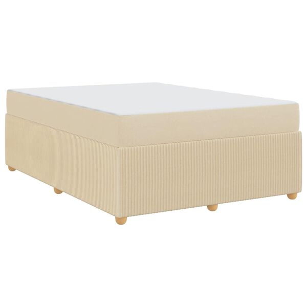 vidaXL Cadre de lit avec matelas avec matelas Cr&egrave;me 140 x 200 cm tissu