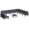 vidaXL Ensemble de canap&eacute; de jardin 11 pc Noir Acier