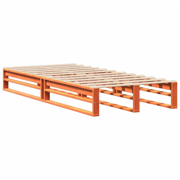 vidaXL Cadre de lit sans matelas cire marron 75x190 cm bois pin massif
