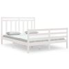 vidaXL Cadre de lit sans matelas blanc 150x200 cm bois massif