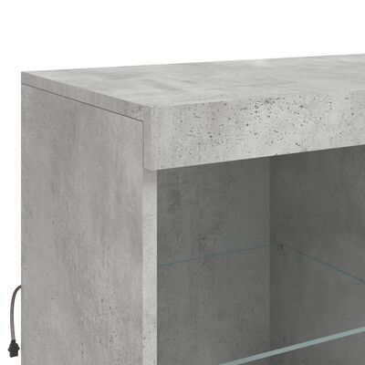 vidaXL Buffet avec lumières LED gris béton 283x37x100 cm