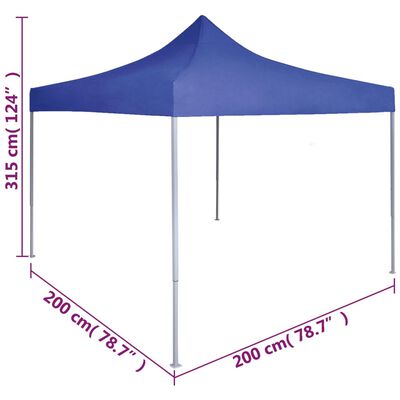 vidaXL Tente de réception pliable 2x2 m acier bleu