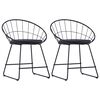vidaXL Chaises &agrave; manger Si&egrave;ge en similicuir lot de 2 noir acier