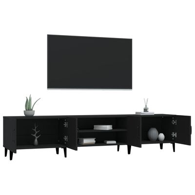 vidaXL Meuble TV noir 180x31,5x40 cm bois d'ingénierie