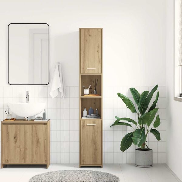 vidaXL Armoire de salle de bain chêne artisanal 30x30x183,5 cm