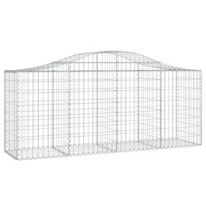 vidaXL Panier de gabions arqu&eacute; 200x50x80/100 cm Fer galvanis&eacute;