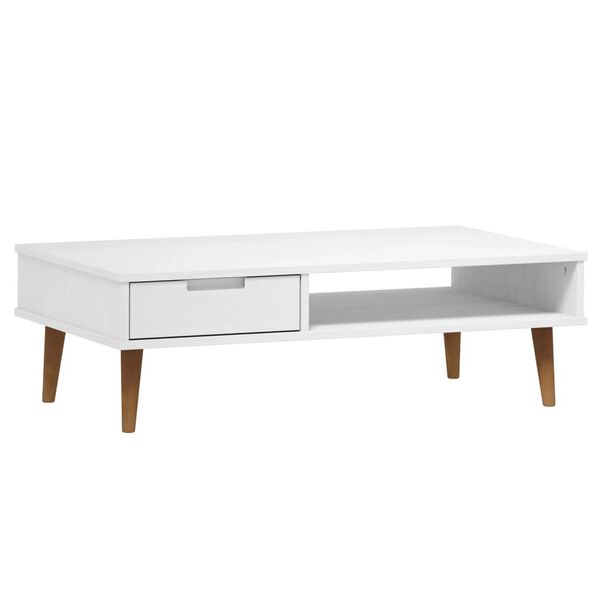 vidaXL Table basse MOLDE Blanc 100x55x31 cm Bois de pin massif