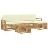 vidaXL Ensemble de canap&eacute;s d'ext&eacute;rieur 6 pcs Blanc et cr&egrave;me