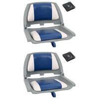 vidaXL Ensemble de sièges de bateau pliables 4 pcs oreiller bleu blanc